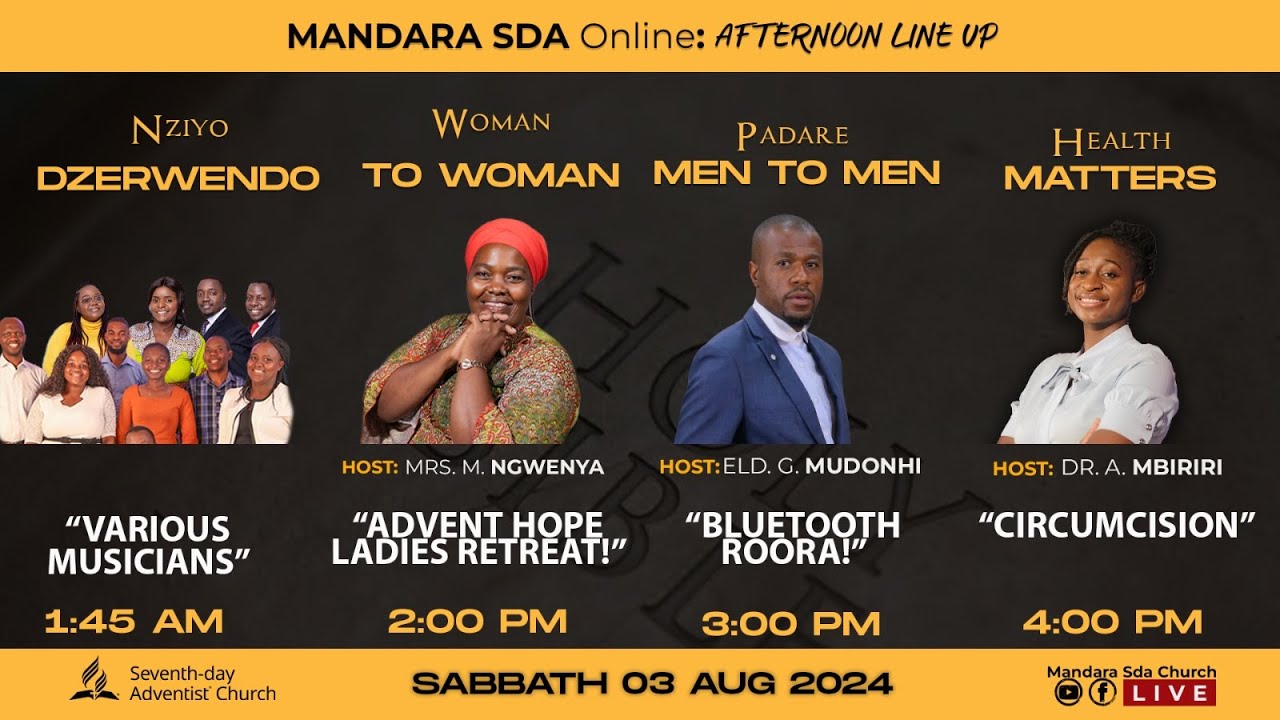 Mandara SDA Church || Sabbath Afternoon Online Worship || Date: 03 Aug 2024 || Time: 1:45pm - 5:00pm
