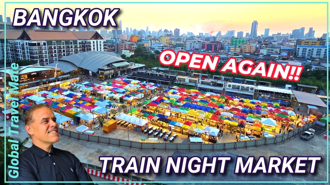 NEW Bangkok Train Night Market Ratchada Open NOW 🇹🇭 Thailand