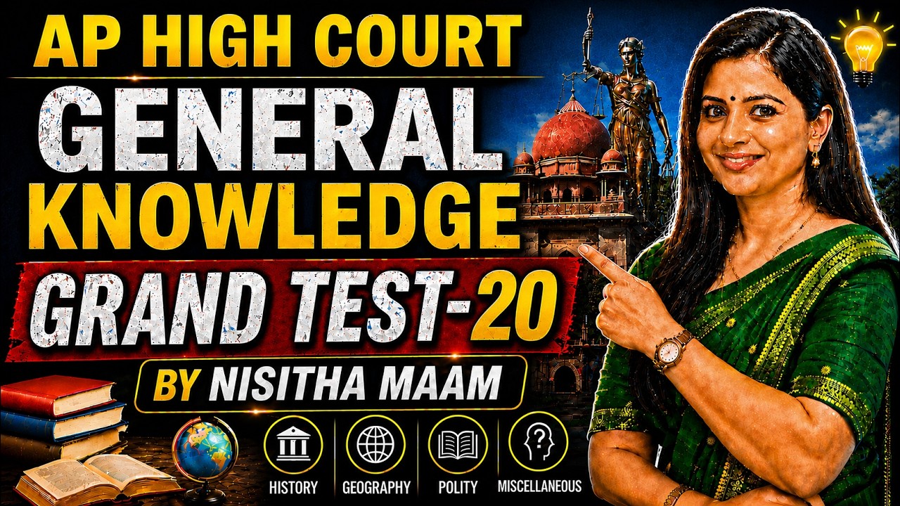 AP HIGH COURT GK-20 MCQ'S BY NISHITHA MAM