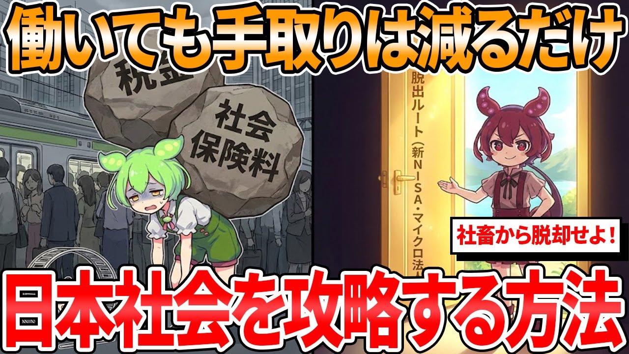 【絶望】年収1000万でも貧乏？日本人の9割が知らない所得者への罠と、搾取から逃げる3つの裏ルート【ずんだもん解説】