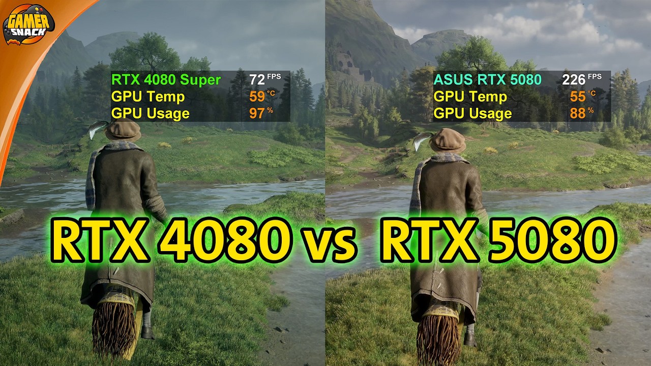 RTX5080 vs RTX4080 Super 🎛️ تجربة و مقارنة 5 ألعاب