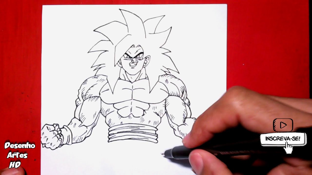 Como dibujar a GOKU super Sayajin 4