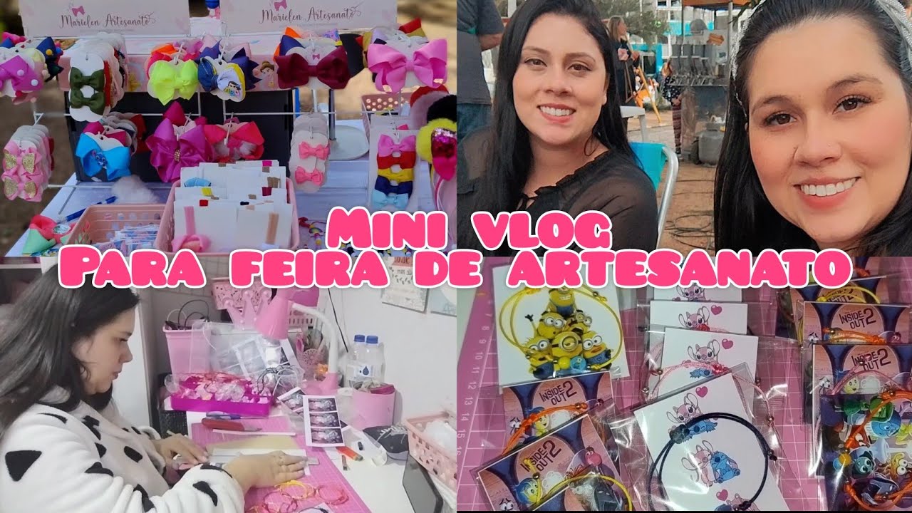 Rotina de feira | Produção de pulseiras | Mini vlog  para a feira de artesanato na minha cidade 🎀