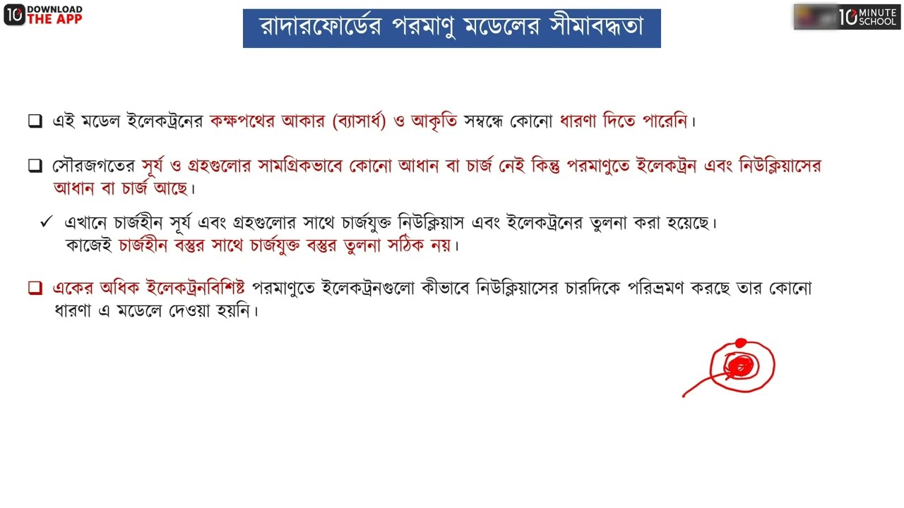 অধ্যায় ০৩ - পদার্থের গঠন - রাদারফোর্ড পরমাণু মডেল (Rutherford Atomic Model) [SSC]