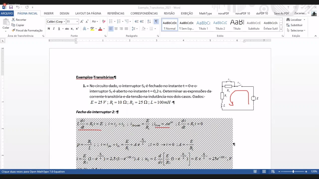 Aula 2.1 (cont) - Fenomenos Transitorios
