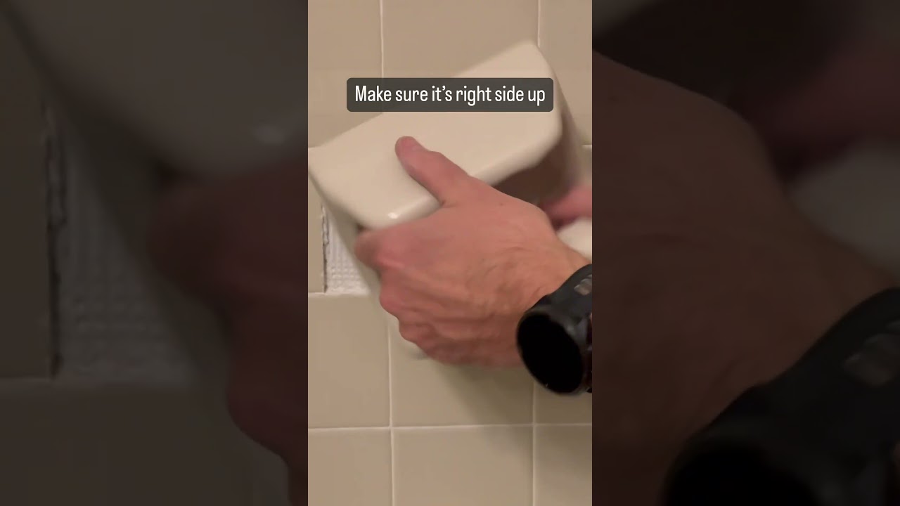 10 second tutorial- How to reattach an old fallen soap dish #diy #tilerepair