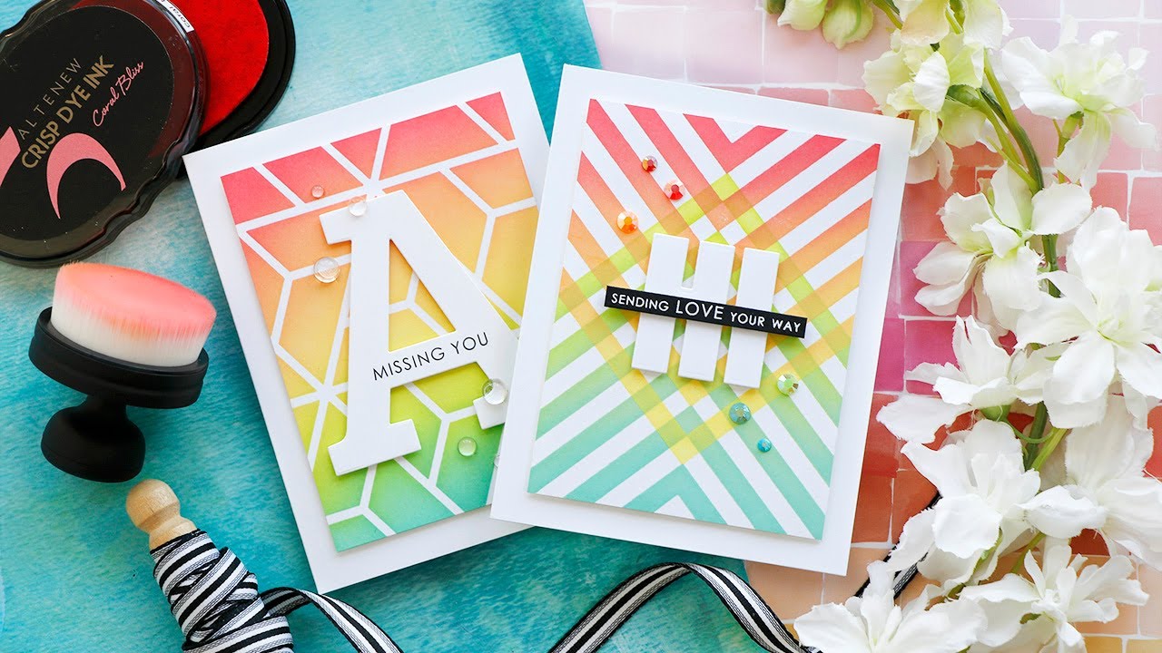 Altenew Geometry & Nature Stencils Release Blog Hop + Giveaway