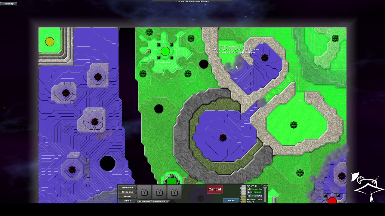 Creeper World 3: Cursor-16 Black hole Issues 