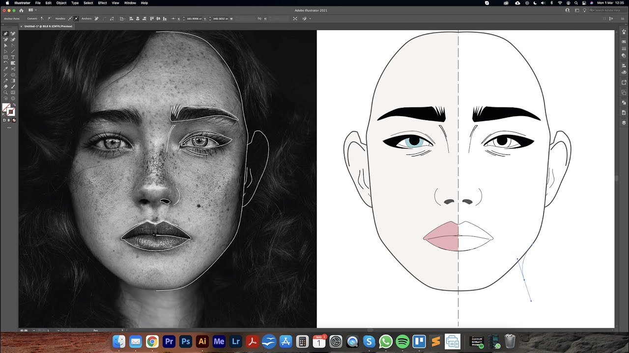 DIGITAL FASHION ILLUSTRATION in Adobe Illustrator Part 1 - Face Illustration