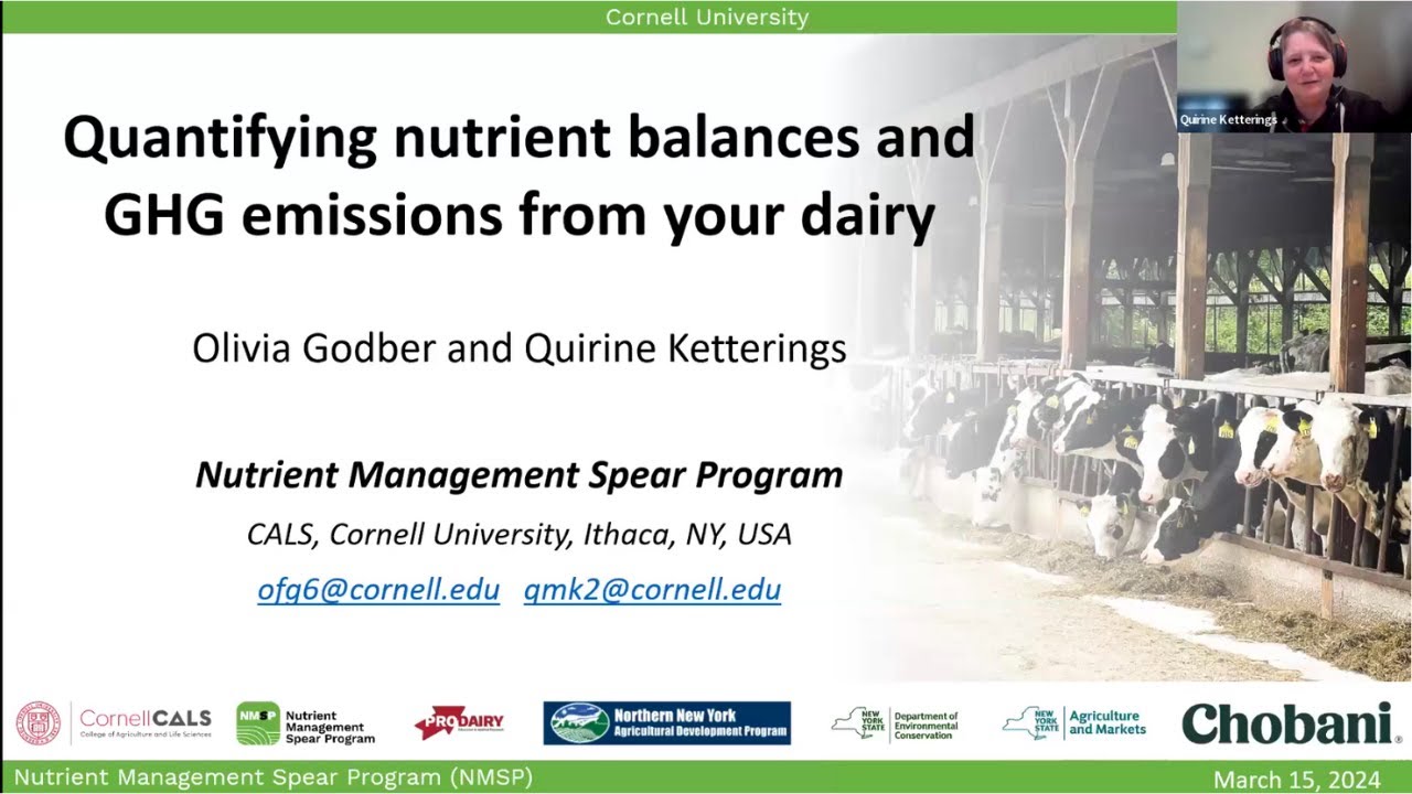 Quantifying nutrient balances and GHG emissions from your dairy