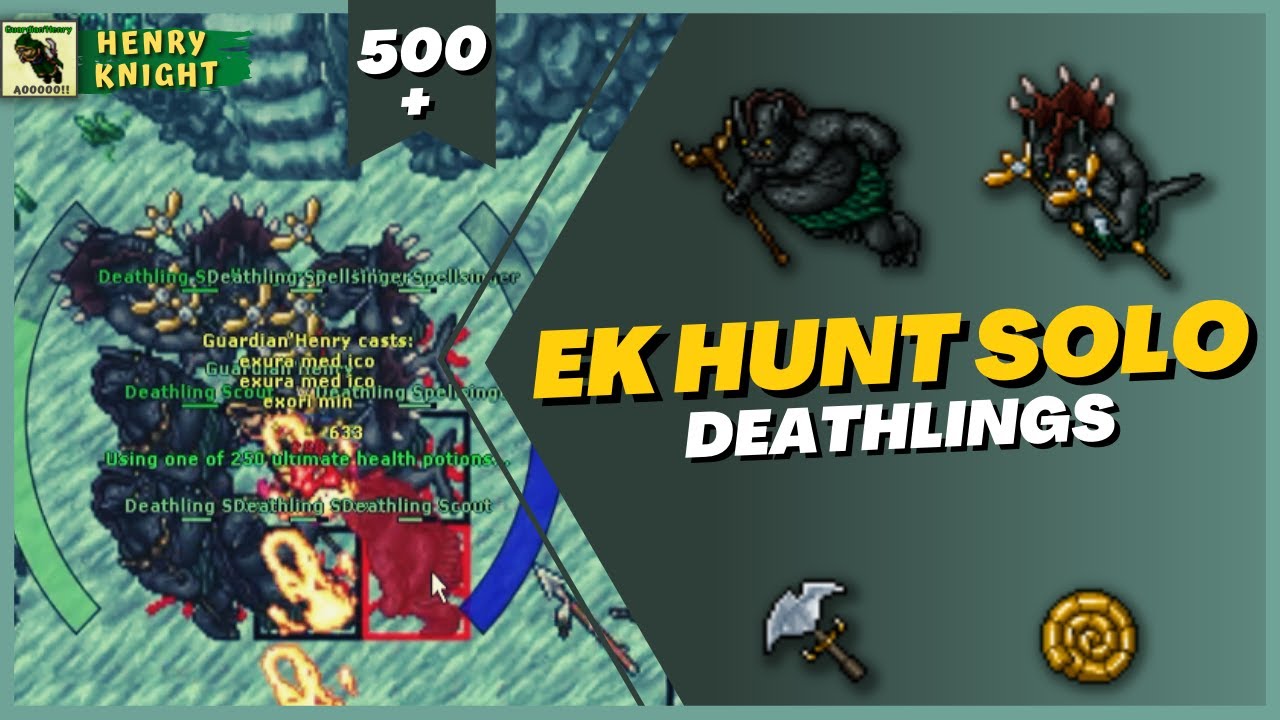 TIBIA: EK HUNT SOLO #87 DEATHLINGS (GRAY ISLAND) - ANCIENT ANCESTORIAL GROUNDS