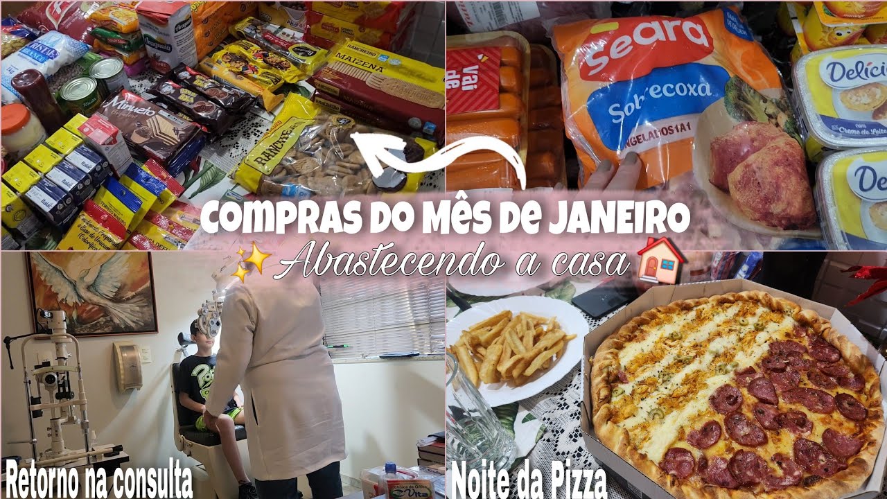 COMPRAS DO MÊS: organizei tudo, retorno no oftalmologista e noite de PIZZA 🍕