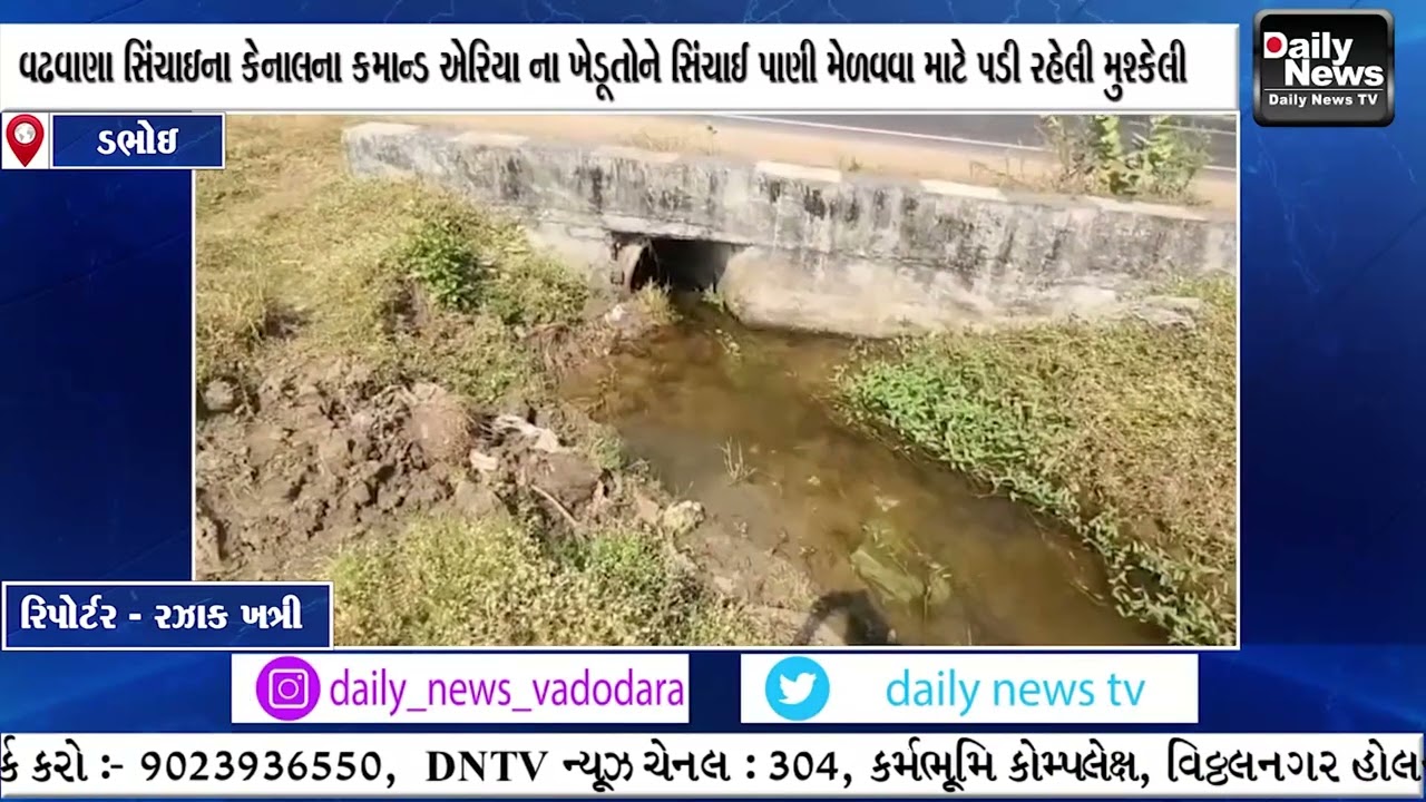 Farmers in the command area of ​​Wadhwana Irrigation Canal are facing difficulties in getting irrigation water.