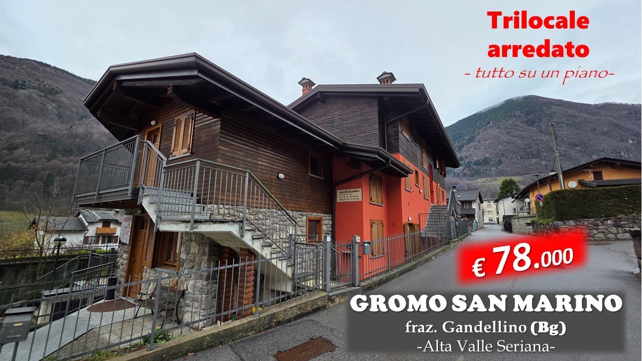 ALTA VALLE SERIANA - GANDELLINO (BG), Trilocale arredato tutto su un piano, compreso di box