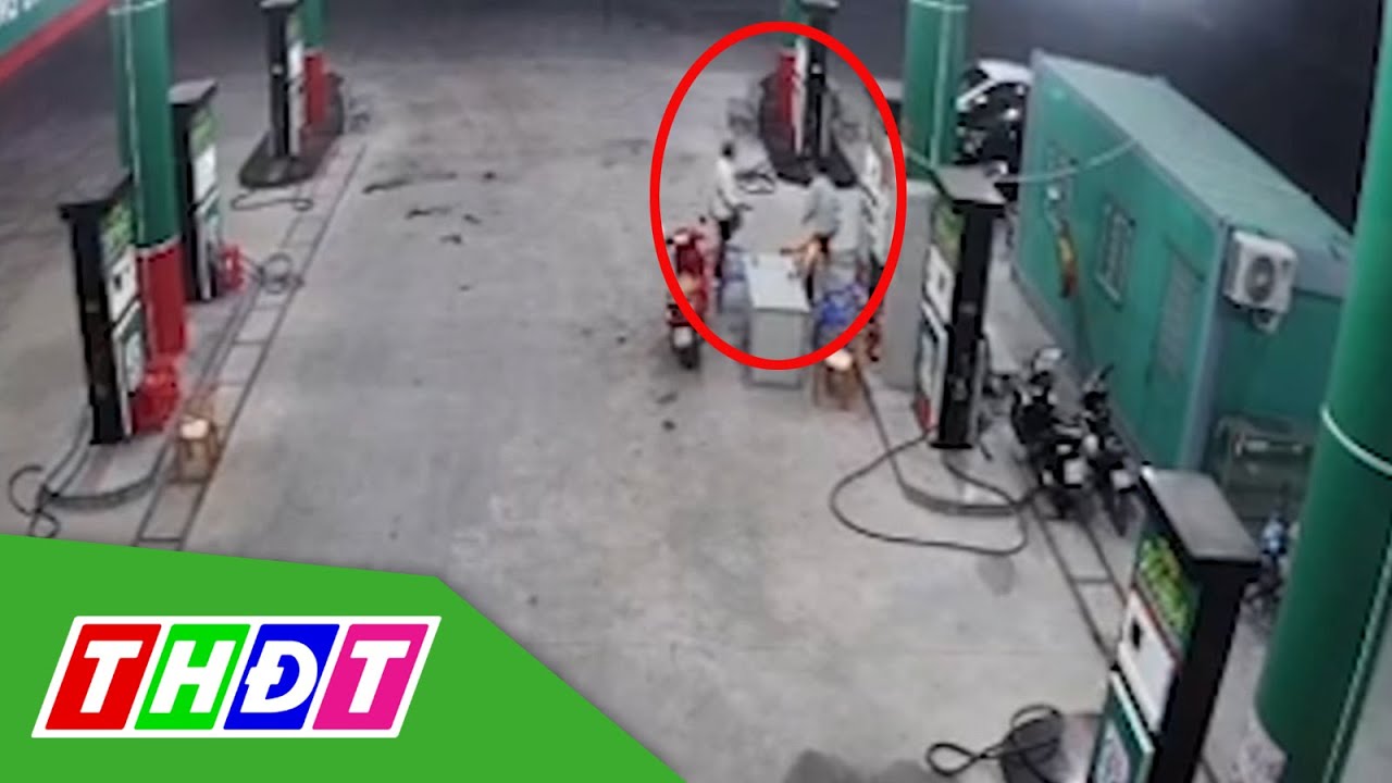 Thanh niên ngáo đá, cầm dao đe dọa nhân viên cây xăng cướp tiền ở Tiền Giang | THDT