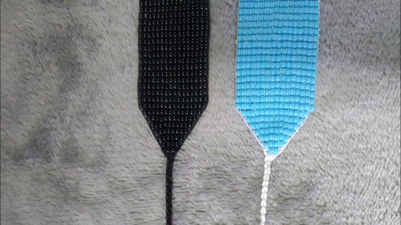 cómo hacer una terminación en v con mostacillas en telar