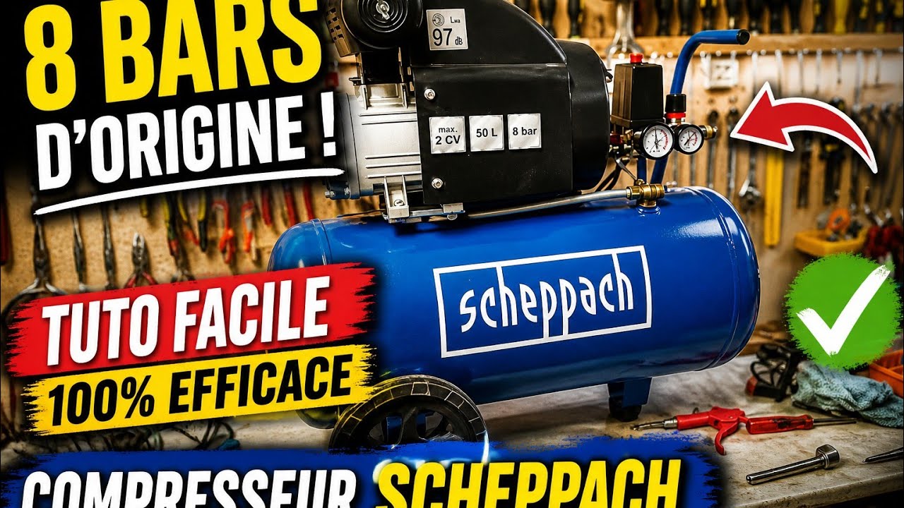 Remettre les 8 bars d'origine sur un compresseur d'air Scheppach