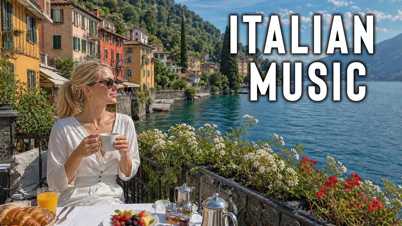 24/7 Italian Vibes & Morning Coffee in Italy 🎶 Amalfi Coast & Lake Como | Mediterranean Music 4K