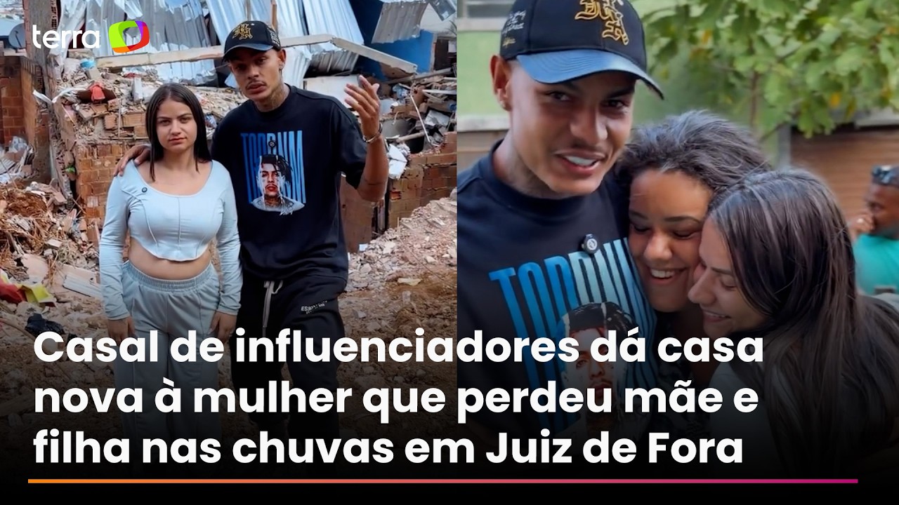 Casal de influenciadores d&aacute; casa nova &agrave; mulher que perdeu m&atilde;e e filha nas chuvas em Juiz de Fora