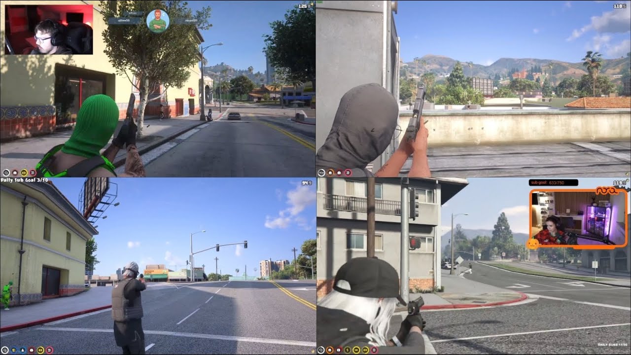 Mandem Wipe Saints 5v6 At The Mandem Block (Multi POV) | NoPixel Mandem GTA RP