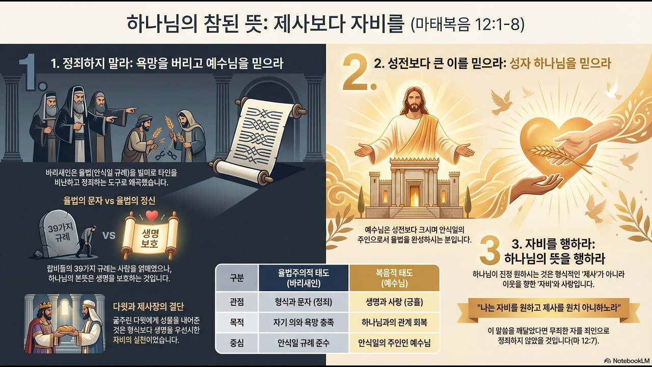 복음서 81/LM/마태복음 12장 1~8절/하나님의 뜻을 행하라/자비의 은혜를 누리자