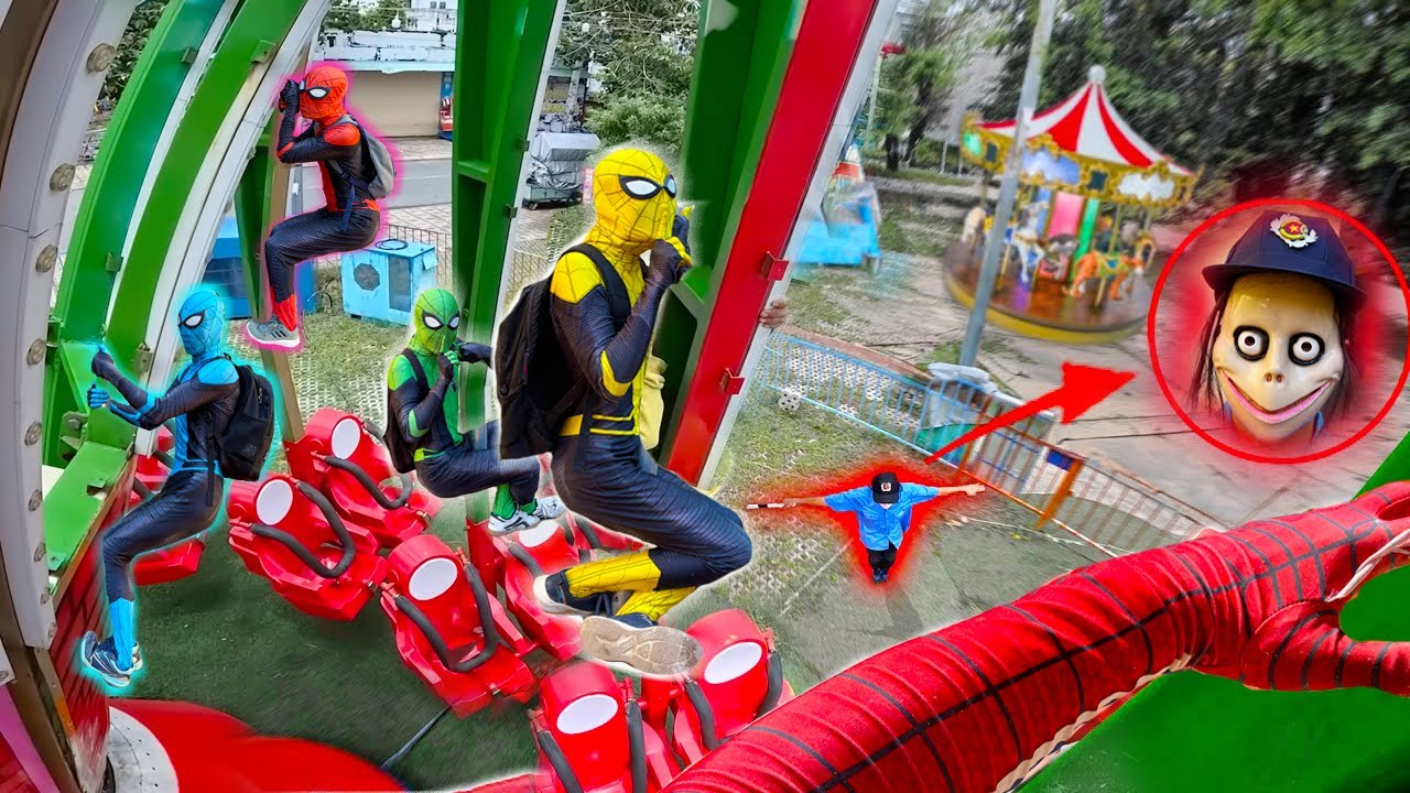 7 Spider-Man Bros Escape From Serbian Security Dancing in an ABANDONED Amusement Park ( POV Tense )