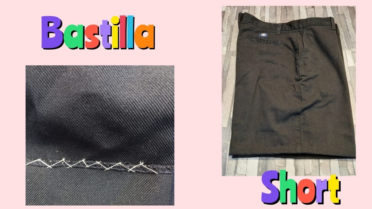 Arreglos de ropa. Como cortar un pantalón y hacerlo short y como hacer una bastilla.