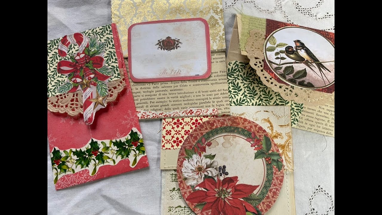 Christmas junk journal cute little envelope tucks