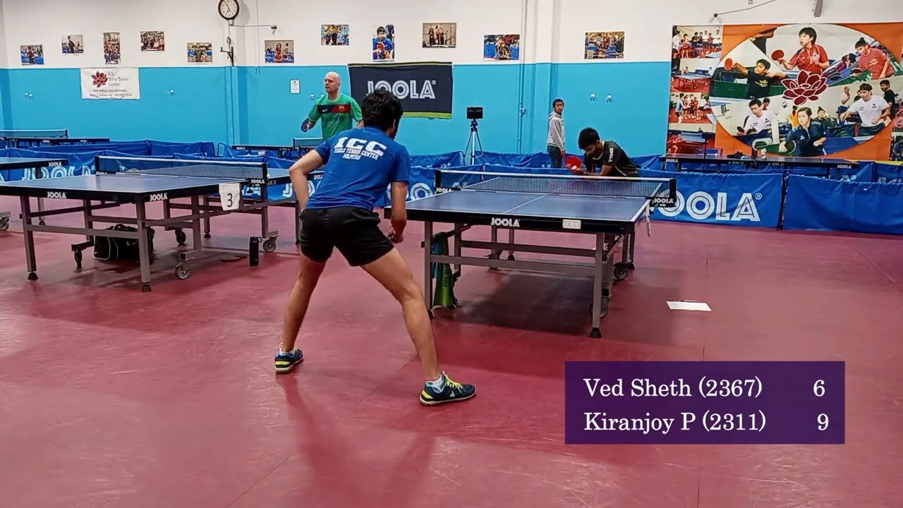Ved Sheth (2367) vs Kiranjoy Pushilal (2311) at ICC TT League on 4-16-2022