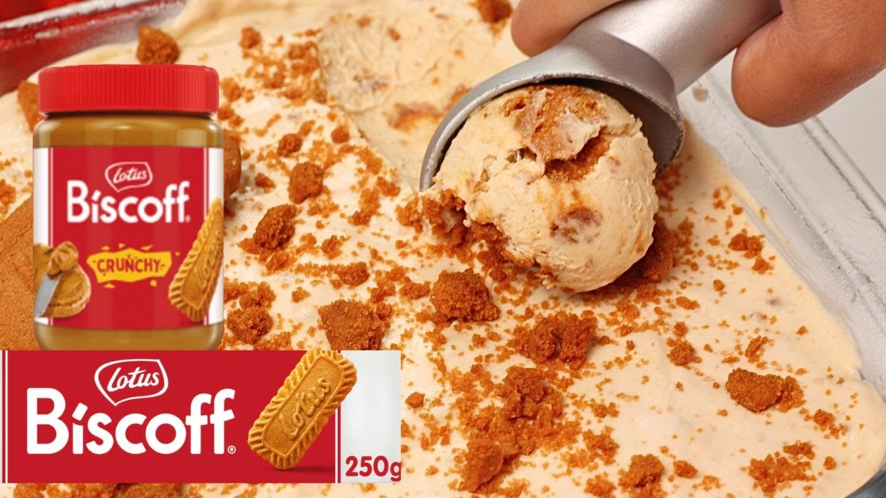 Biscoff Ice Cream (Lotus Biscoff Recipes - 4 Ingredients)