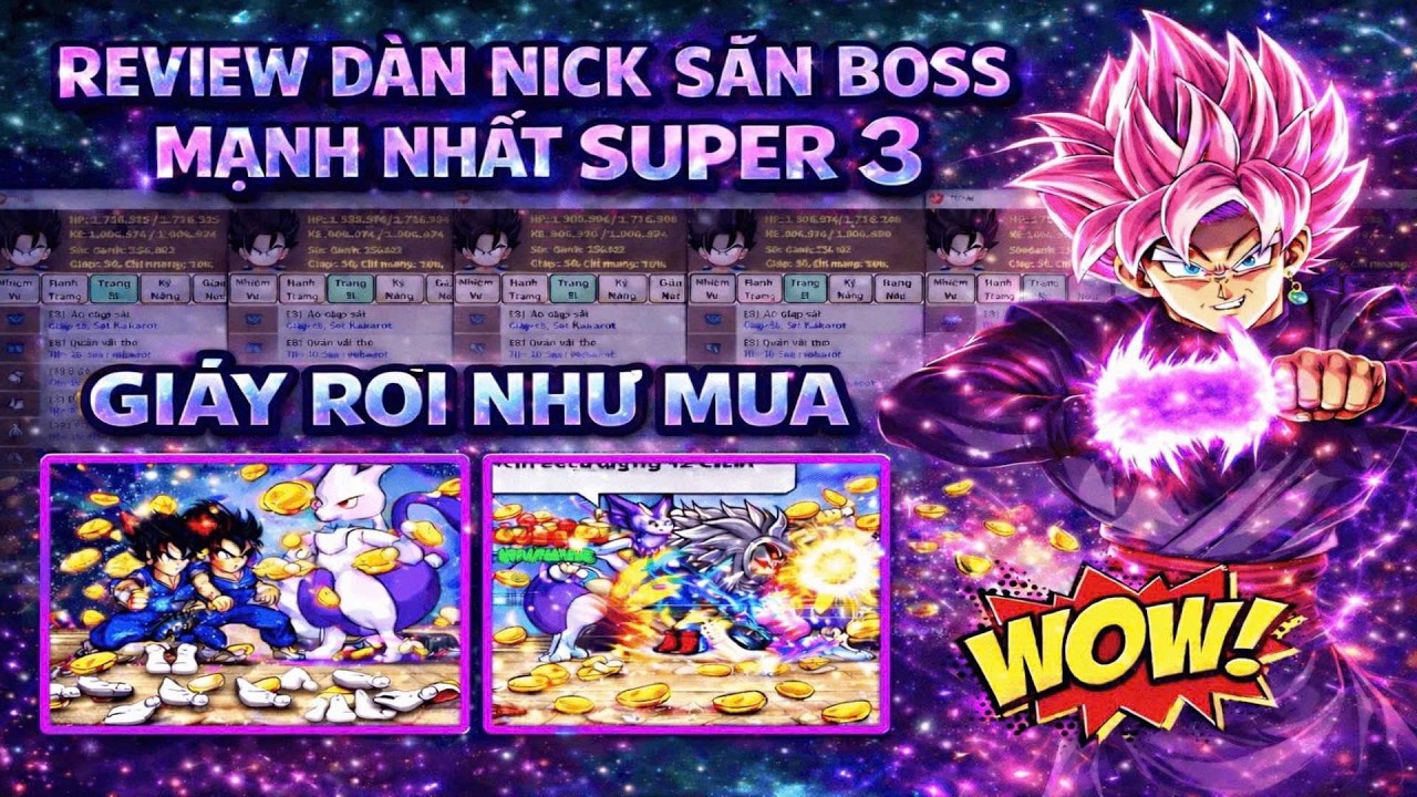 Ngọc Rồng Online – Dàn Nick Full Set Kakarot Super 3 Săn Boss Mạnh Cỡ Nào ?