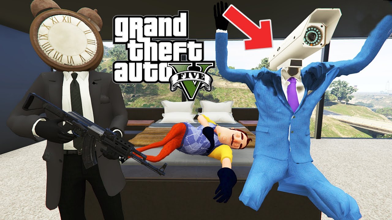CLOCKMAN SKİBİDİ TOİLET HELLO NEİGHBOR EVİNİ PATLATTI - GTA 5 MODS #gta5 #skibiditoilet