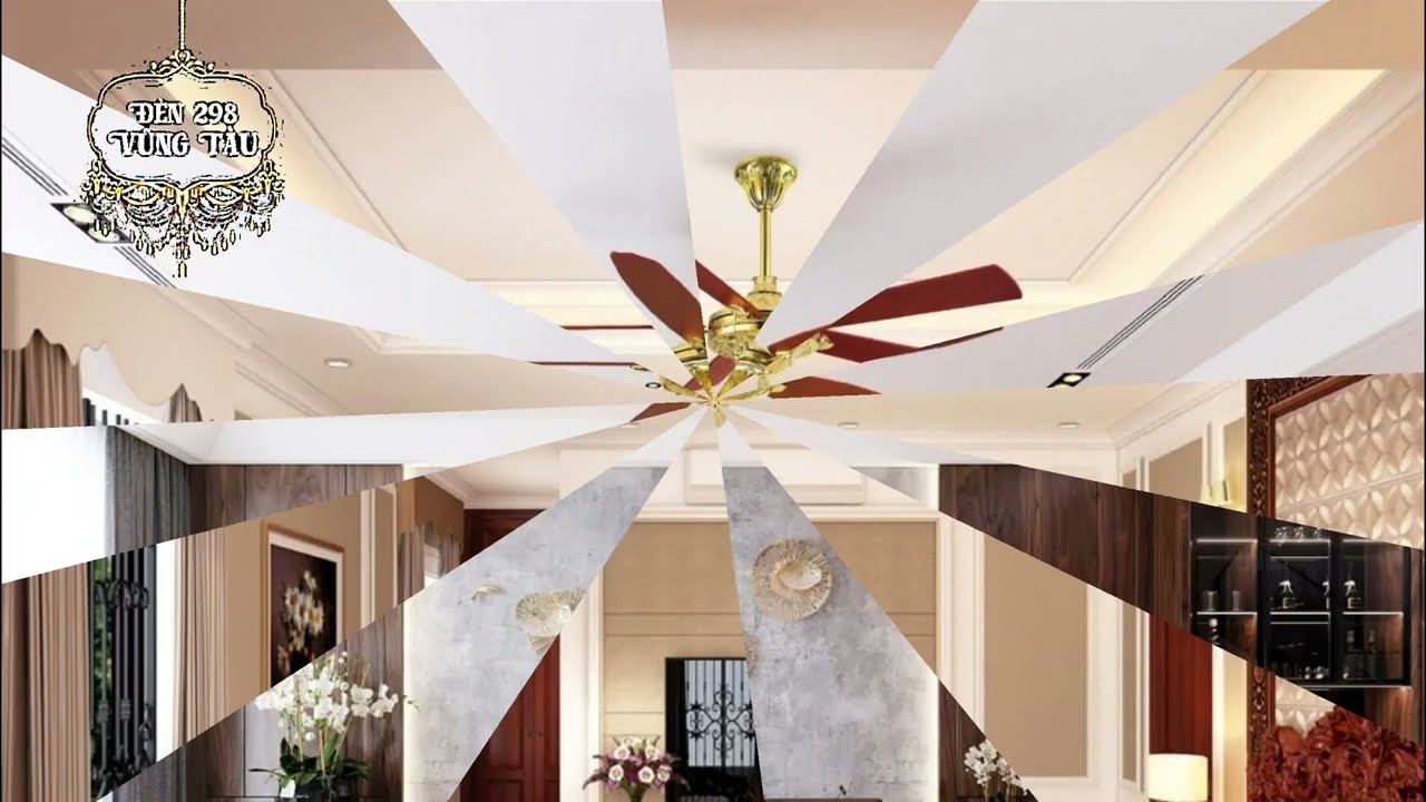 Quạt Trần Cánh Gỗ Làm Mát Không Khí Nội Thất Nhà Cao Cấp
