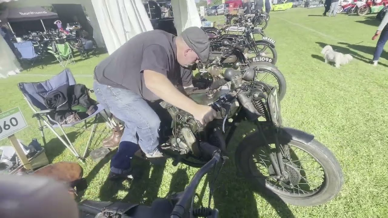Vintage Bikes start up at Kop Hillclimb 2024