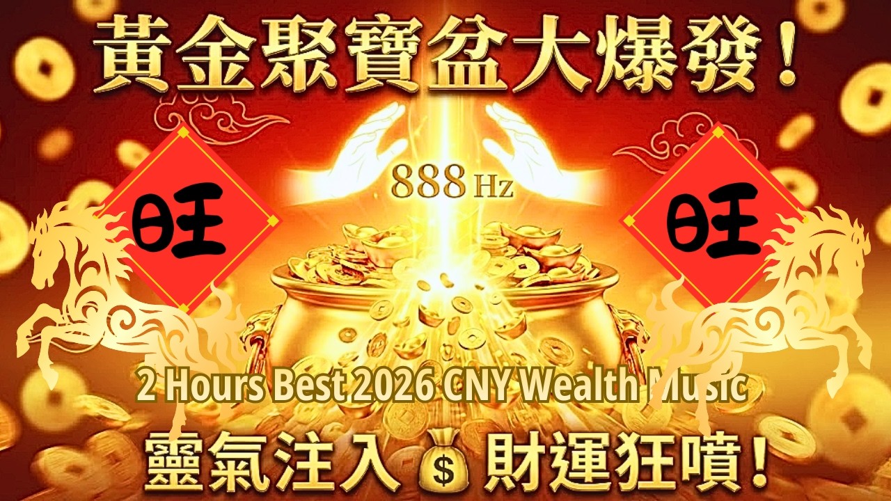 《聽著就旺一整年🔥｜2小時新年背景音樂｜888Hz 財富頻率 & 靈氣祝福，財神自動上門 💰》2 Hours Best 2026 CNY Wealth Music