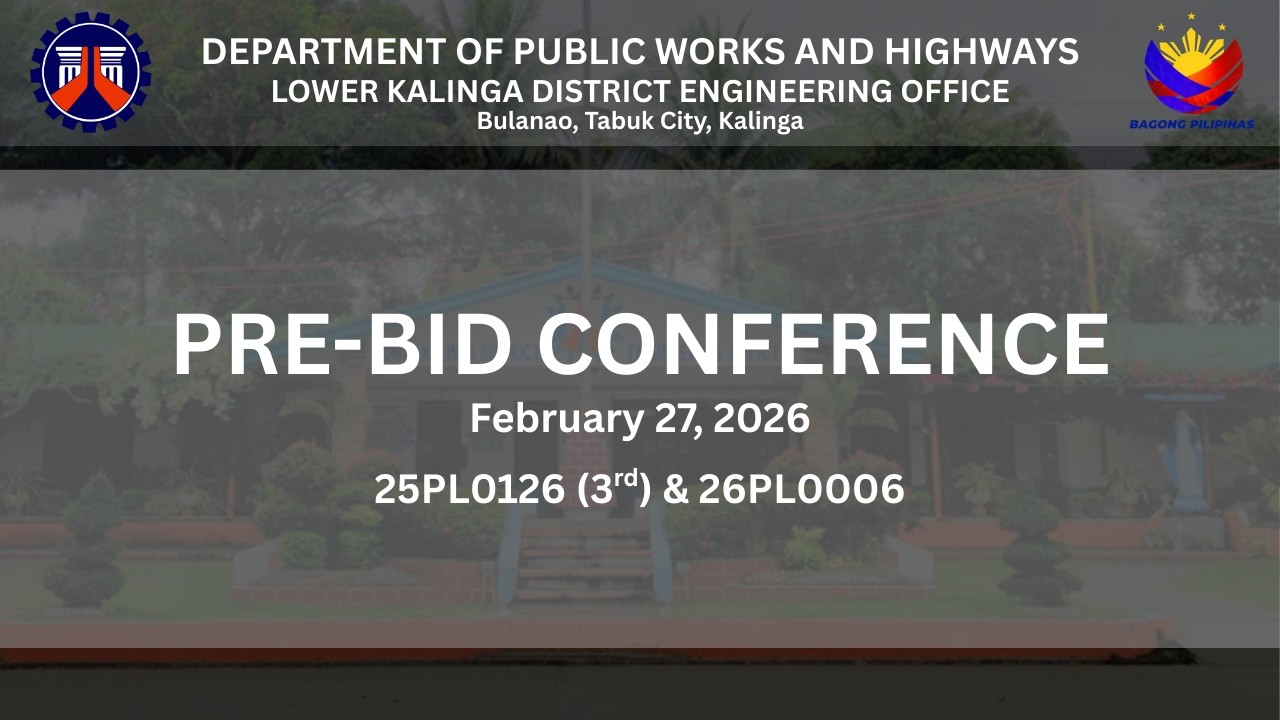 Procurement Livestream of DPWH Lower Kalinga District Engineering Office on February 27, 2026.