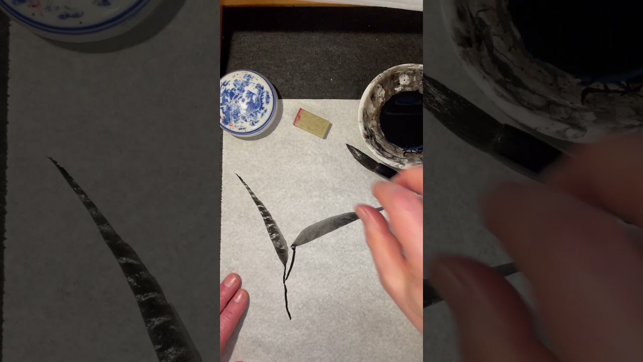 Hojas de bambú (8) #sumi-e #sumi #inkpainting #sumie