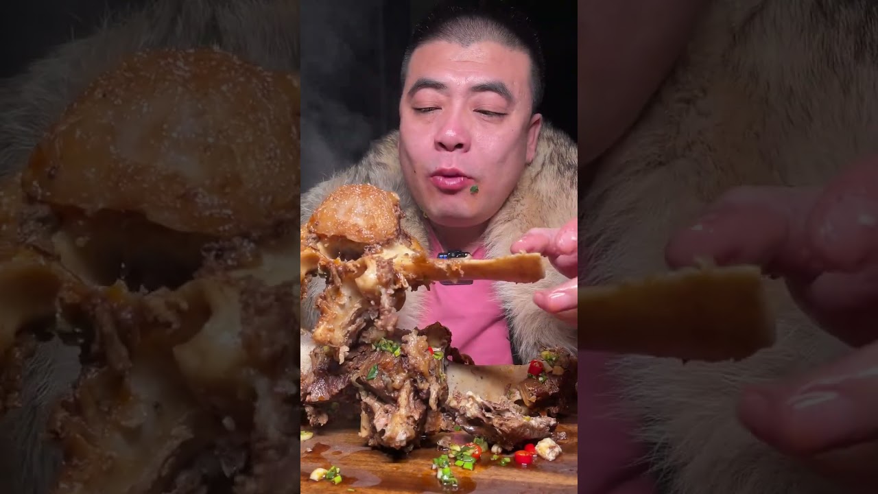 蒙古美食手撕（牛龙骨）请您鉴赏！#美食 #农村生活
