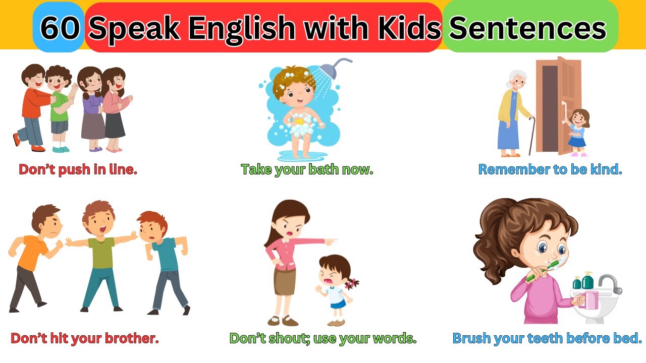 60 Daily Routine vocabulary with sentence | Spoken English For Kids | #kidslearning #learnenglish