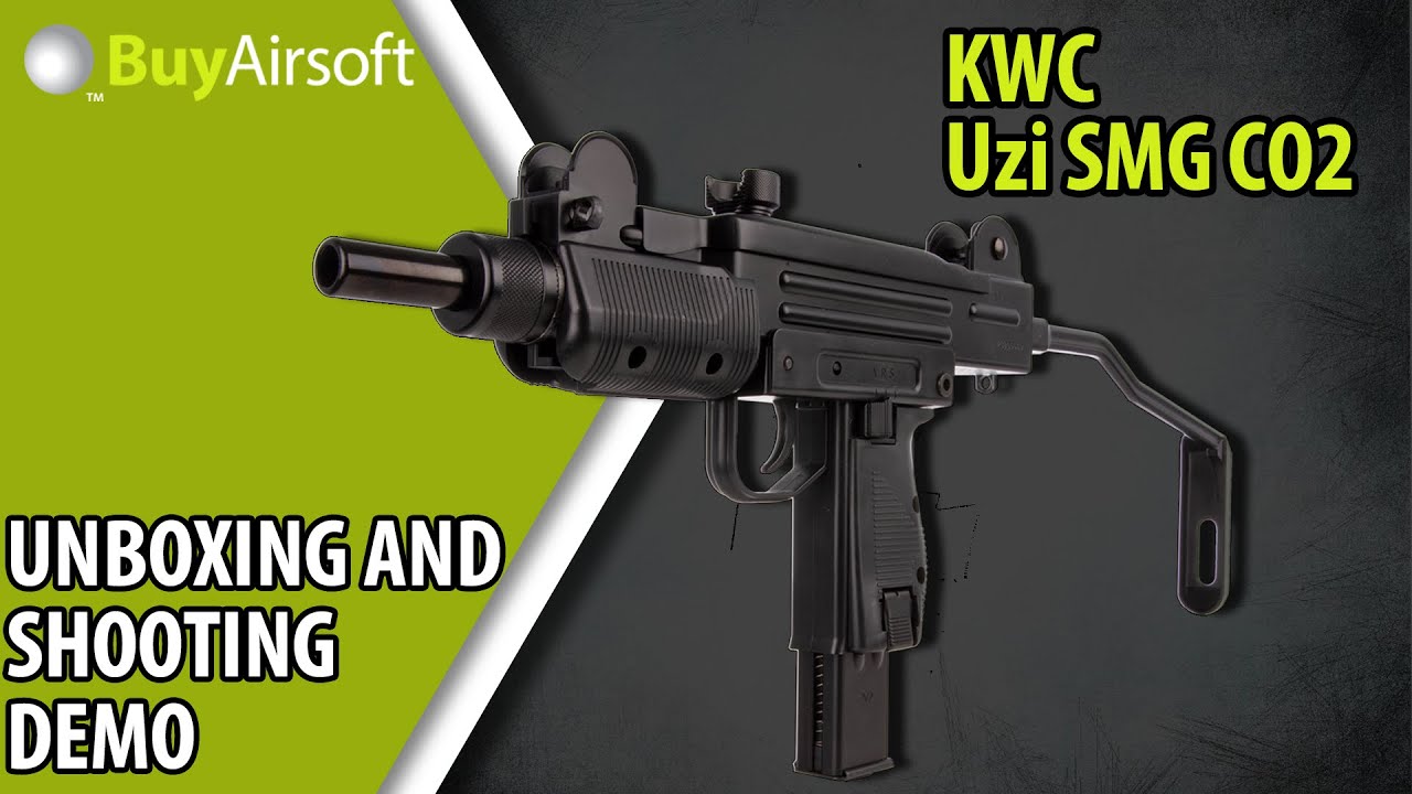 BuyAirsoft: KWC Uzi Submachine Gun CO2 Blowback GBB-R Unboxing, Review, Disassembly and Demo