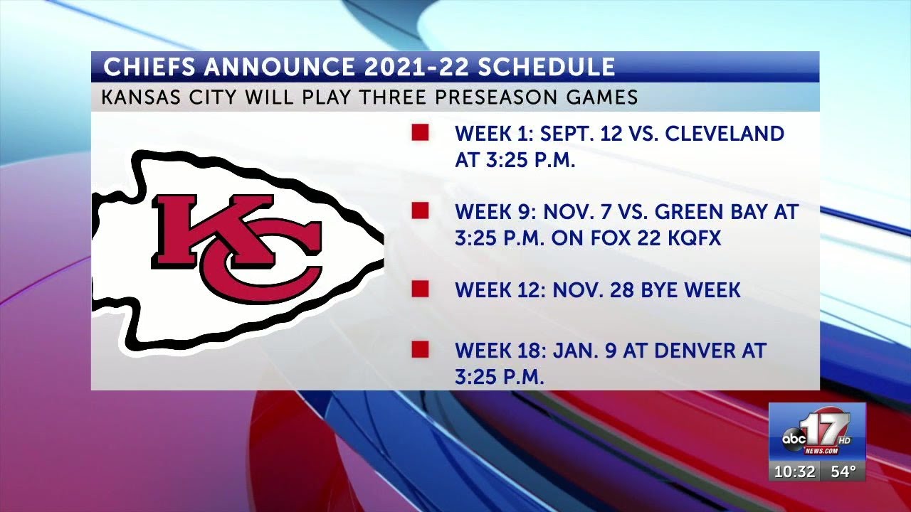 Chiefs release full 2021 schedule