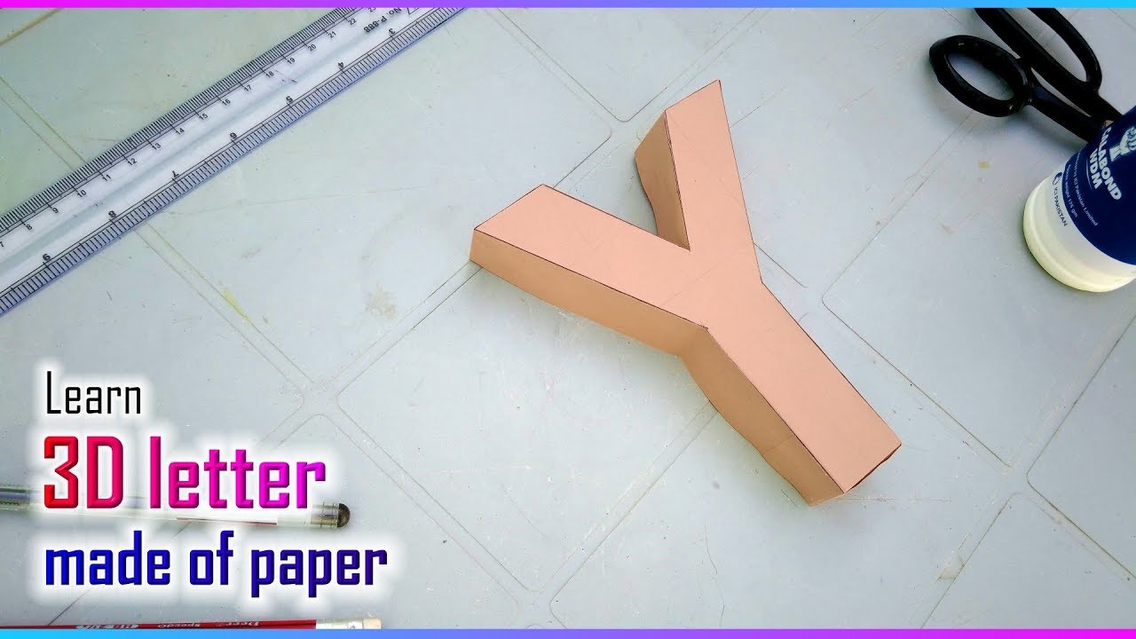 make 3d letters from paper, 3d letter Y y