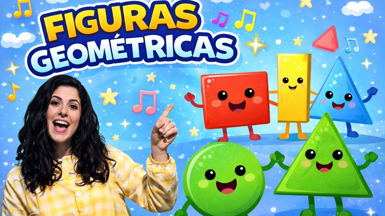🎵✨¡Aprende figuras geométricas fácil y rápido! Canción EDUCATIVA para niños y niñas.🎵✨