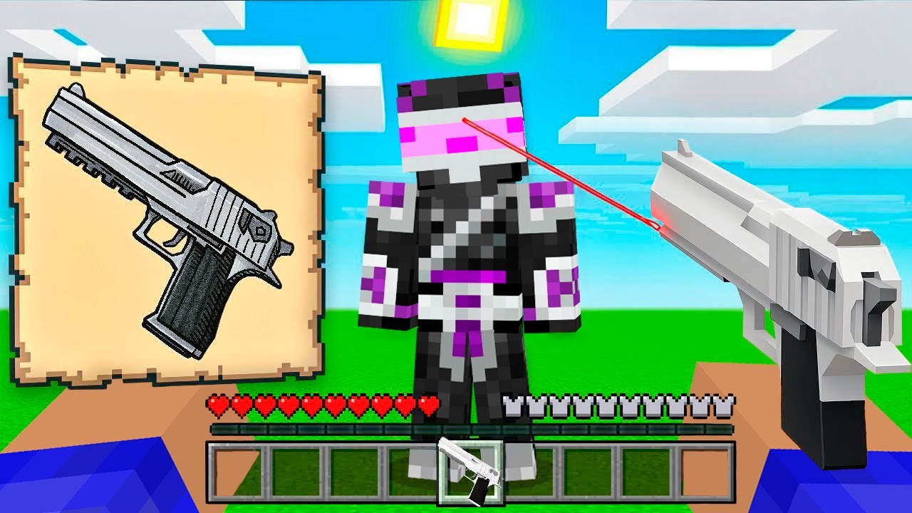 TODAS LAS ARMAS QUE DIBUJO APARECEN EN MINECRAFT TROLL 😱