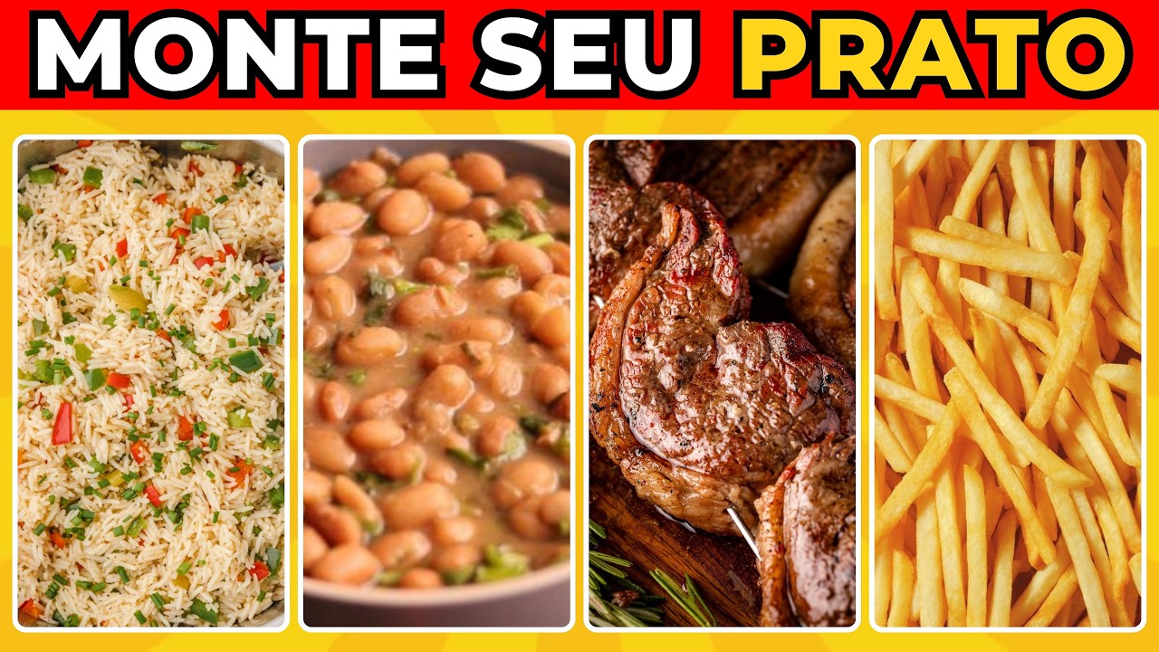 Monte o seu Almoço do Zero 🍛 | Escolha Seu Prato dos Sonhos | Detona Quiz