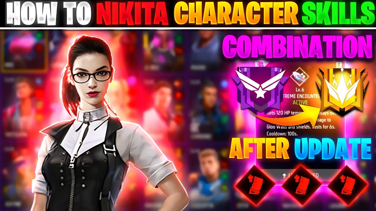 BR RANK BEST CHARACTER COMBINATION IN FREE FIRE | NIKITA CHARACTER SKILL COMBINATION 2023  ‎@Rakus