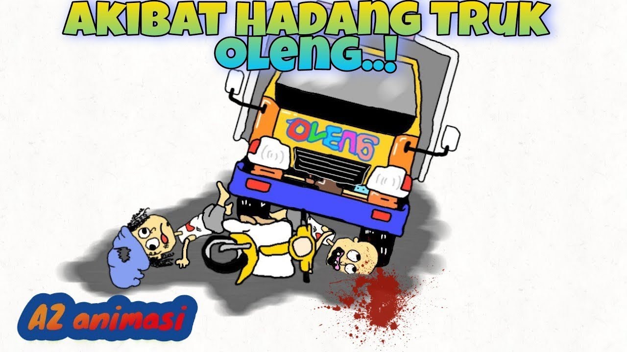 Wajip nonton.!! Mobil truk oleng kartun animasi lucu | funny truck video