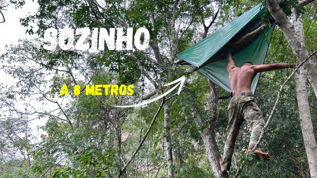 Acampamento SOZINHO de REDE na cachoeira 🏕️