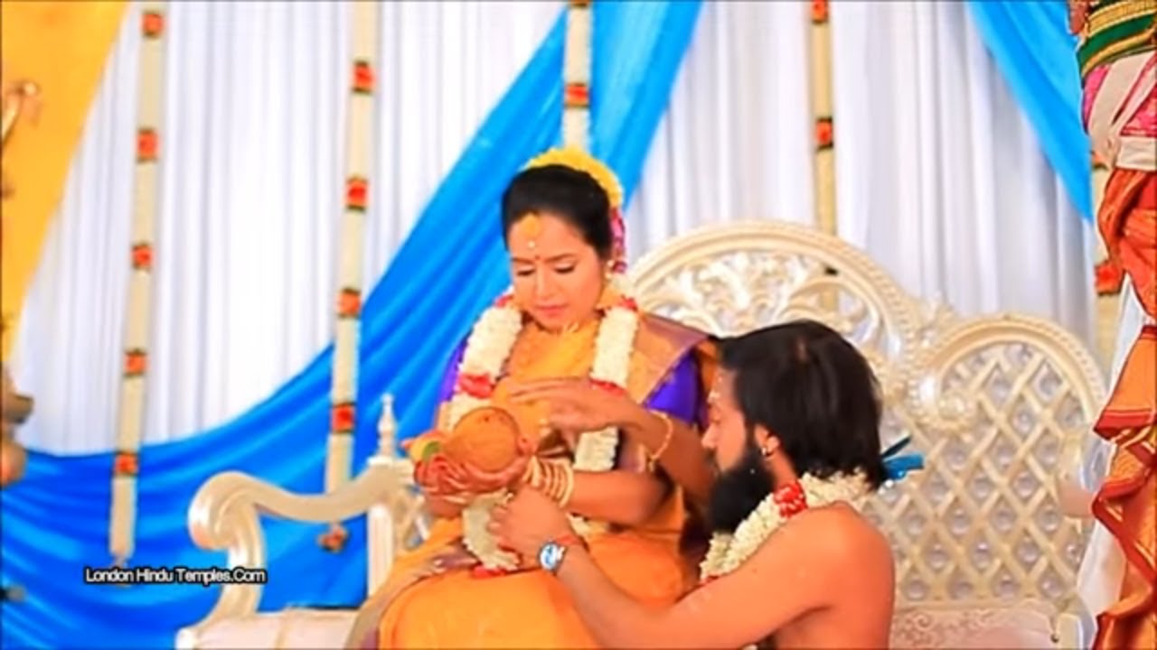 Brahmin Style|Valaikappu Ceremony(Baby Shower) - Janani Jeyaram Sharma - Epsom - UK ( Part 1/4)