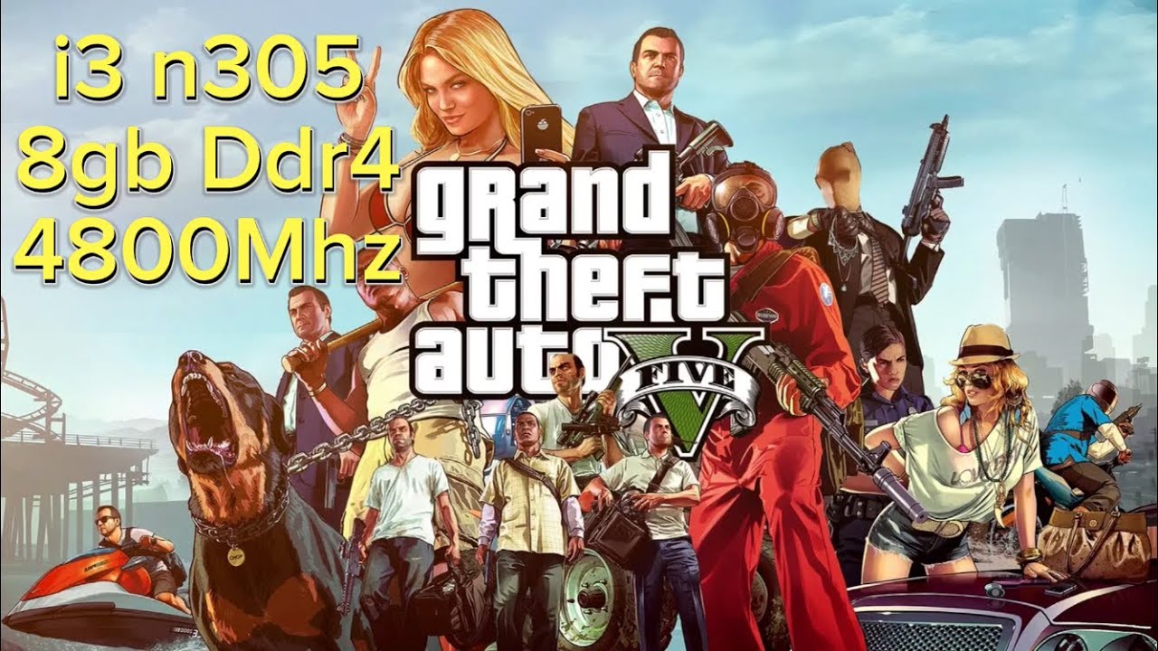intel i3 n305 тестовая игра gta 5, 2023, Full Hd 1920*1080, HD 1366*760